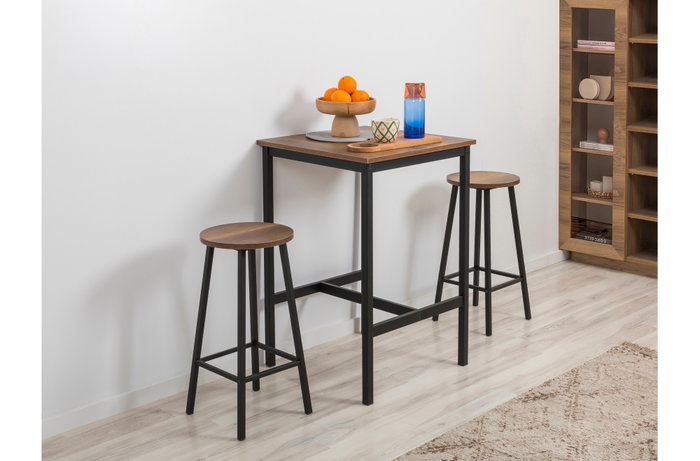 Hanah Home Barok Black Taburete de Aglomerado Color Negro
